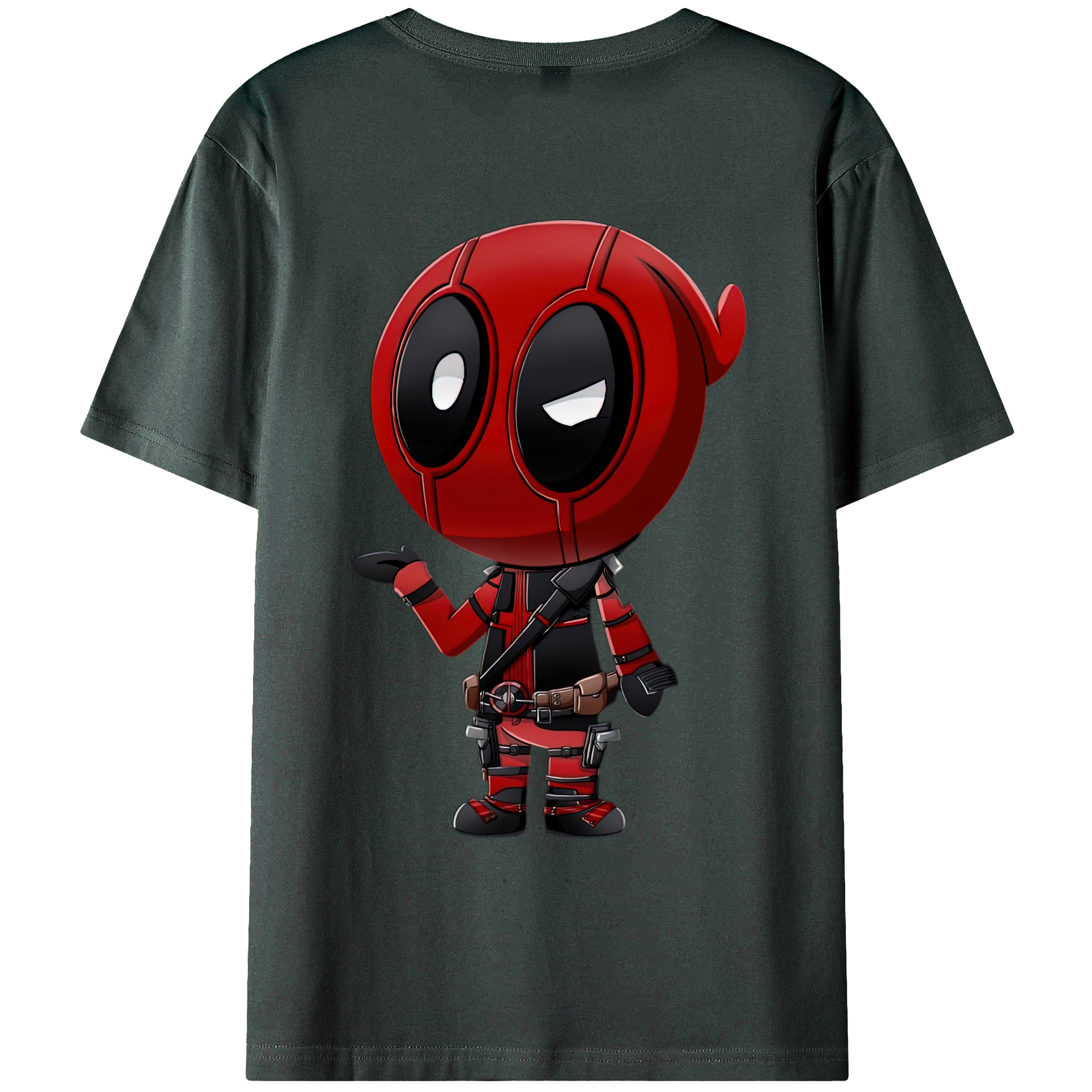 （画像用） Deadpool デッドプール 綿100％ メンズ半袖Tシャツ（バックプリント） 通気性